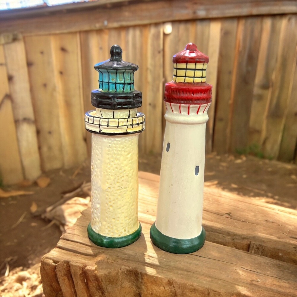 Salt & Pepper Shakers 4" Lighthouses Nautical Beach Fishing Light House